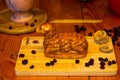 preparation of treats for traditional Orthodox Christmas - handmade baked cookies in the form of lambkin, dried fruits,