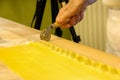 Preparation of a typical Langhe pasta: agnolotti