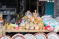 Preparations started for the upcoming festival in the market, in which the retail shop adorned with the idols of Hindu Goddess