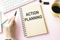 Prepare the action plan in a writing pad isolated Royalty Free Stock Photo