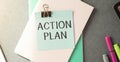 Prepare the action plan in a writing pad isolated on gray Royalty Free Stock Photo