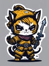 Kawaii Ninja Kittens: Adorable Warriors for Stickers and Tees