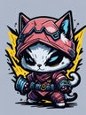 Kawaii Ninja Kittens: Adorable Warriors for Stickers and Tees