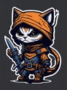 Kawaii Ninja Kittens: Adorable Warriors for Stickers and Tees