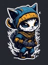 Kawaii Ninja Kittens: Adorable Warriors for Stickers and Tees