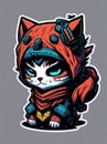 Kawaii Ninja Kittens: Adorable Warriors for Stickers and Tees