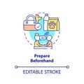 Prepare beforehand concept icon