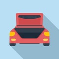 Prepare car trunk icon flat vector. Open vehicle Royalty Free Stock Photo