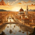 Surreal artwork inspired by landmarks of Florence