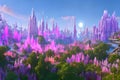 Pink Crystal Citadel: A Majestic Castle in the Heart of a Magical Enchanted Forest with Generative AI