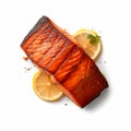 Grilled Salmon Showcase: A Visual Feast on a White Background