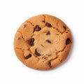 Irresistible Temptation: Isolated Chocolate Chip Cookie on White Background