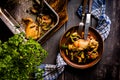 Prepared for baking chicken meat with vegetables Royalty Free Stock Photo