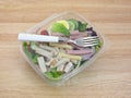 Prepared Chef Salad With Fork On Table Royalty Free Stock Photo