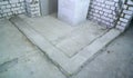 Prepared concrete foundation for further setting of brick wall Royalty Free Stock Photo