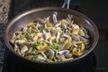 Prepared cooked dish of edible saltwater clams, of the species Donax trunculus, a bivalve in the family Donacidae.