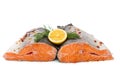 Prepared and cut salmon fish Royalty Free Stock Photo