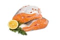 Prepared and cut salmon fish Royalty Free Stock Photo