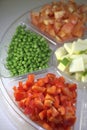 Prepared cut veggies on a tray