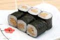 Prepared and delicious sushi maki