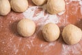 Prepared dough balls for home baking. Home hobby