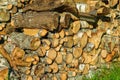 Prepared firewood for the winter heating period, energy crisis