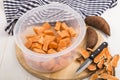 Prepared potatoes in a food steamer insert