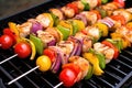 prepared shrimp kabobs with chili lime seasoning Royalty Free Stock Photo