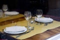 Prepared table of a restaurant Royalty Free Stock Photo