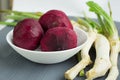 Prepared vegetables beetroot and horseredish for russian borsch