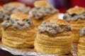 Prepared vol au vent at the caterer