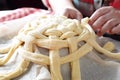 Preparing baking basket from dough Royalty Free Stock Photo