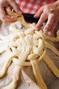 Preparing baking basket from dough Royalty Free Stock Photo