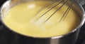 Preparing bechamel sauce boiling butter