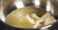 Preparing bechamel sauce melting butter