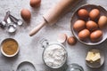 Preparing Cake with Flour, Egg, Butter, Suggar Royalty Free Stock Photo