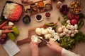 Preparing cauliflower for cooking