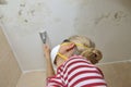 Preparing Ceiling for Smoothing Royalty Free Stock Photo