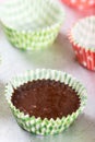 Preparing chocolate cream for chocolate muffins