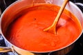 Preparing czech tomato sauce