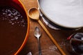 Preparing dough, mixing ingredients Royalty Free Stock Photo