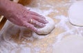 Preparing dough for pie on a sofra Royalty Free Stock Photo