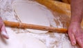 Preparing dough for pie on a sofra Royalty Free Stock Photo