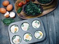 Preparing egg muffins Royalty Free Stock Photo