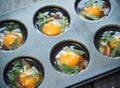 Preparing egg muffins Royalty Free Stock Photo