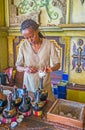 Preparing Ethiopian coffee in traditional boiling pot Royalty Free Stock Photo