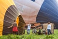 Preparing for the flight of balloons on a summer day, the city of Dresden