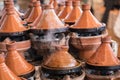 Preparing food in tajin traditional dish in Morocco - meat and v Royalty Free Stock Photo