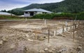 Preparing a building site doing the foundations Royalty Free Stock Photo