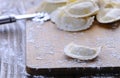 Preparing fresh ravioli. Royalty Free Stock Photo